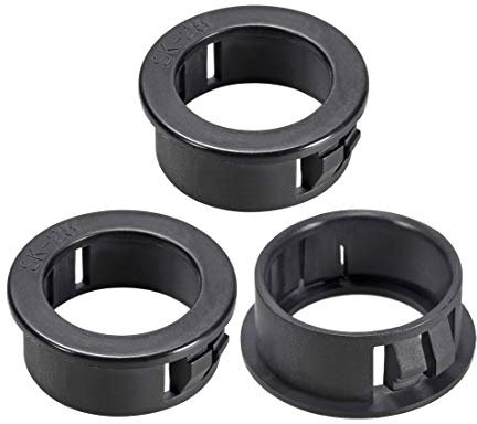 Sourcingmap 25mm Mounted Dia Snap in Cable Hose Bushing Grommet Protector Black 3pcs