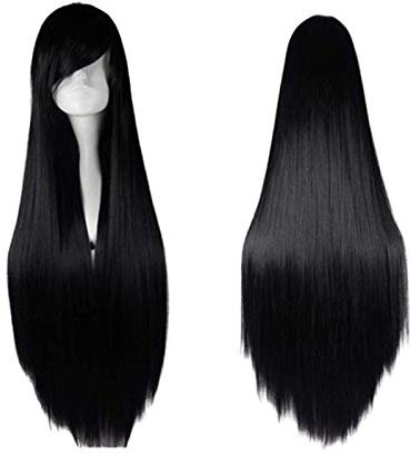 Perücke, 75 cm lang, glattes Haar, Anime-Perücke, für Cosplay