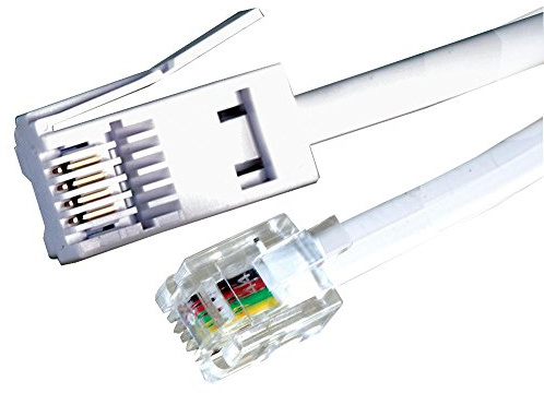 2 m, 2 m, spina RJ11 a spina BT431A Crossover/BT a RJ11 Crossover, telefono, cavo modem ADSL, bianco,