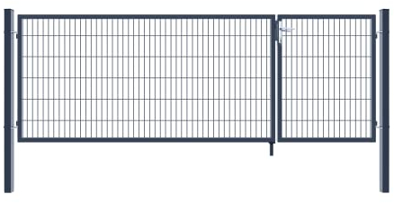 Home Deluxe - Doppelflügel Gartentor ADITUS - Anthrazit, 120 x 350 cm - inkl. Griff, Schloss, Schlüsseln und Bodenverriegelung I Gartenpforte Einfahrtstor Hoftür