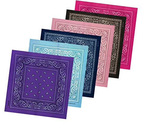 Tofox Bandana Kopftuch Halstuch Nickituch Biker 100% Baumwolle Tuch Motorad Tuch verschied. Farben Paisley Muster