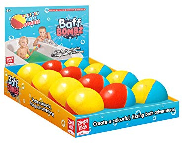 12 x Large Round Bath Bombs from Zimpli Kids, Create a Colourful Bath Adventure, Children's Large Bath Bombs, Party Bag Fillers, Goody Bag Favours, Pocket Money Present, Vegan Friendly & Cruelty Free