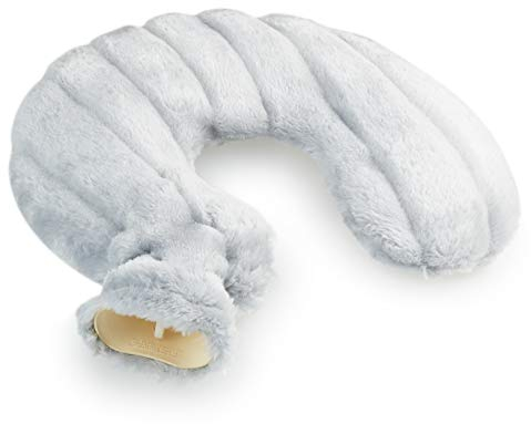 CityComfort Borsa Acqua Calda Cervicale + Fodera Morbido Pile - per Collo e Spalle (Grigio Chiaro)