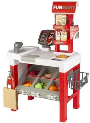 ColorBaby FUNVILLE - Supermercato Giocattolo, Giocattolo per Bambini, supermercato, supermercato, supermercato con Luce e Suoni, Include 47 Pezzi, Supermercato per Bambini con Cibo, 3 Anni