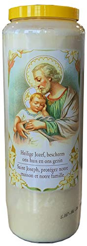San Giuseppe Candela di preghiera a vasetto Novena 18 x 7 cm 100% Vegetale Combustione 9 giorni - 216 ore
