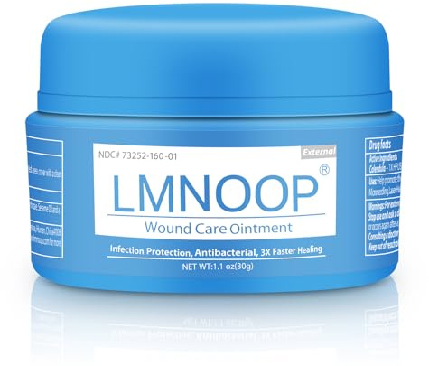 LMNOOP® Wound Care Cream for Infection Ulcers Sores Cuts Scrapes Burns Bites Surgical Open & Deep Wounds and Various Wound, First Aid Skin Repair Ointment for Hard to Heal Wounds on Back Leg Buttock