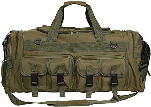 Sport Tent Reisetasche Große Handgepäck Gepäck Duffel Bag 50L Tasche für Urlaub Sport Camping Herren Sporttasche mit Schultergurt Armeegrün
