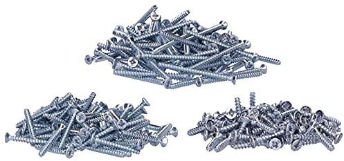 300 Stück Voxura Geräteschrauben für Hohlwanddosen, Unterputzdosen PZ1 | Kreuzschlitz-Schrauben zur Elektroinstallation, Senkkopfschrauben Ø 3,2 mm, je 100 x 15mm / 25mm / 40mm im Beutel