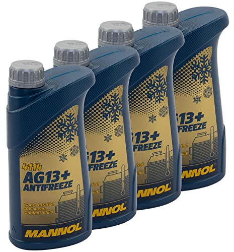 Kühlerfrostschutz Konzentrat MANNOL AG13+ Advanced -40°C 4 X 1 Liter gelb