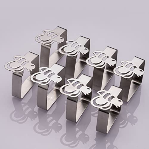 laro 8-192 Stück Premium Qualität Tischtuchklammern Edelstahl, Tischdeckenklammer Tischabdeckungsklemmen Tischdecke Tischdeckenhalter Clips Tischtuch Clips - Silber, Anzahl:16