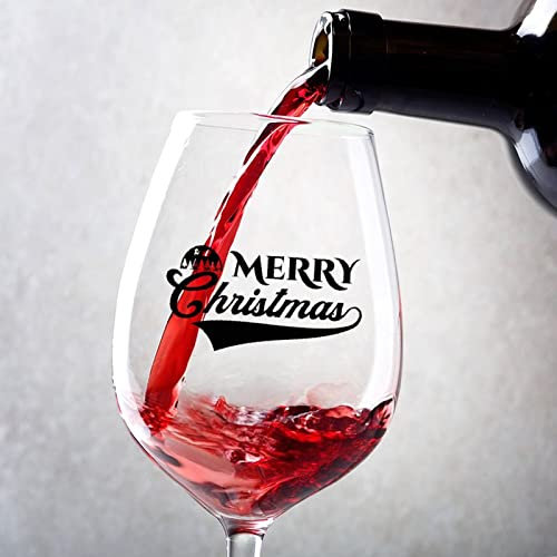 Rimego Lot de 2 verres à vin rouge ou blanc Joyeux Noël 325 ml Verres à vin rouge ou blanc pour mariages ou anniversaires