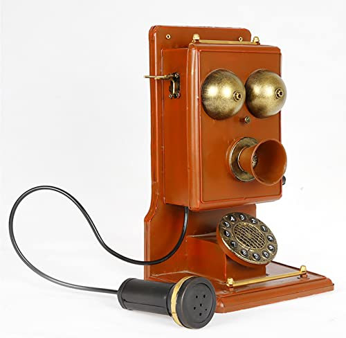 Modelo de teléfono Retro, teléfonos Decorativos Antiguos montados en la Pared Teléfono de dial Giratorio Antiguo para la decoración de la Ventana de la Barra de café