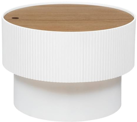 Atmosphera Table à café Coffre D55 Enola Blanc Blanc