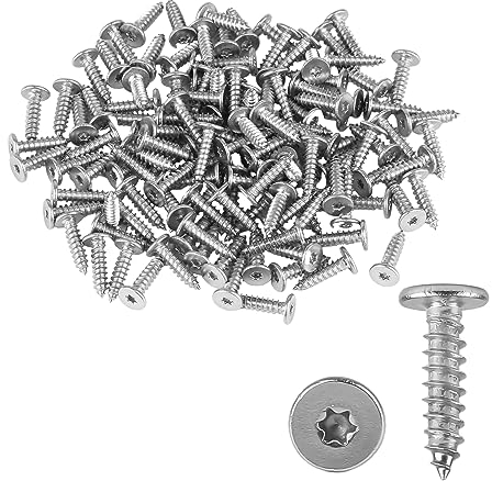 130 Stück Selbstschneidende Torx-Schrauben, M4x16mm Torx-Schrauben mit Flachem Kopf, Holzschrauben aus Edelstahl 304 für Heimwerker, Schreiner oder Befestigungselemente wie Möbel, Technik(T20)