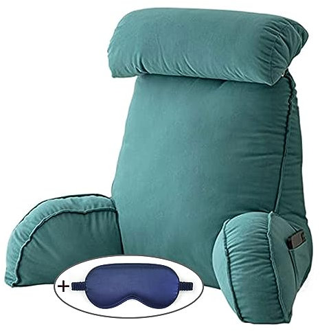 XIBANY Lesekissen mit Nackenkissen,Rückenstützkissen,Bettruhekissen,Bücherkissen,Lendenkissen Mit Armlehnen,Perfekt Für Lesen Entspannen Arbeiten Fernsehen