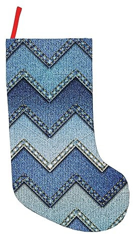 DENMER Weihnachtsstrümpfe mit Farbverlauf, blauer Denim, 45,7 cm, langlebig und lebendig für Feiertagsdekorationen und Geschenktüten