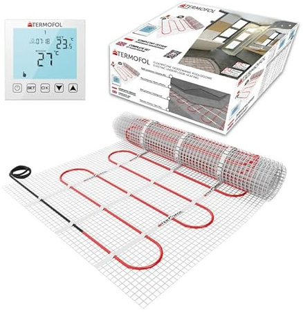 Fußbodenheizungsmatte Elektrisch strahlendes selbstklebendes Fußbodenheizungssystem 150w/m² Warmmatte Thermo Boden Ohne/Mit Thermostat