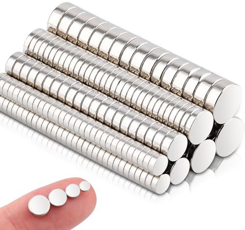 200 Stück Klein Rund Magnete, 4 Verschiedene Größe Mini Magnete Stark, Rund Neodym Magnet für Kühlschrank, Kleine Magnet Stark für Whiteboard, Büro Magneten Kühlschrankmagnete