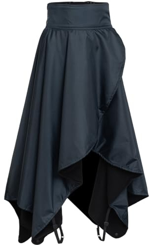 Lazura - Winter Reitrock für Damen Riga | Winterrock Winddicht & atmungsaktiv | Thermorock mit Fleece-Innenfutter & Beinschlaufen | Warmer Damen Rock in Navy | Reitbekleidung in Größe M