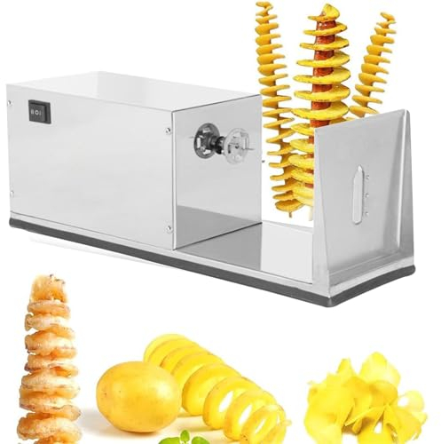 ExoticaBlend Affettatrice a Spirale per Patate elettriche Affettatrice Automatica per Patate allungabili Macchina per Torre di Patate elettrica in Acciaio Inossidabile