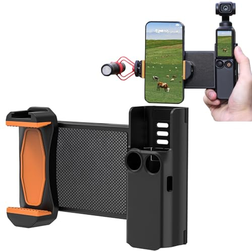 Buziba Support de téléphone à Clip pour DJI Osmo Pocket 3 Accessoires d'extension Smartphone Support de téléphone Portable avec étui de Rangement