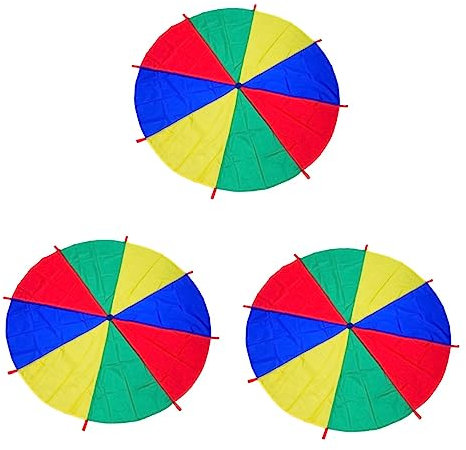 Toddmomy 3St Spiele bunter Regenschirm Play Along Kinder Outdoor Spielzeug Motorikspielzeug Kooperationsspiel outdoorspielzeug Fun Toy Requisiten Ausrüstung Fallschirm Nylon
