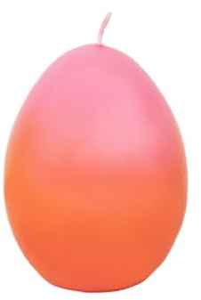 Egg Shaped Pink & Orange Ombre Candle | Ideal Birthday or Mothers Day Gift or for Easter Spring Decorations Unscented, 10 Hours Burn Time - Eco-Friendly Packaging, Made by Talking Tables