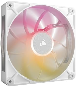 CORSAIR iCUE LINK RX140 MAX RGB 140mm PWM Dicker Lüfter – Hochstatischer Druck – Magnetisches Kuppellager – Einzelner Lüfter – Weiß