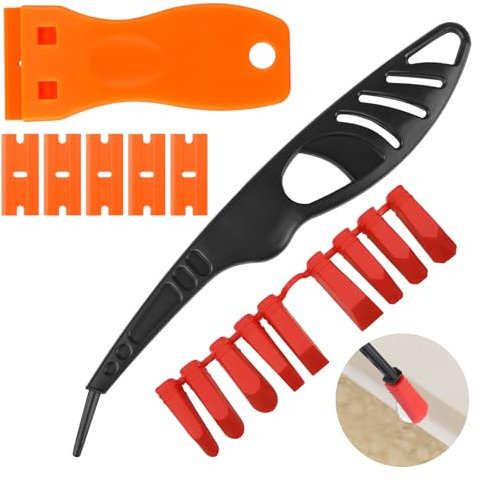 Fugenglätter, 9-in-1 Silikonabzieher Fugenabzieher mit Plastikspachtel, Vielseitiger Silikonglätter Fugenglätter, Silikonfugen Abzieher für Fenster und Türfugen