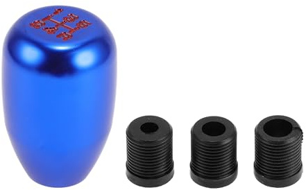 INFINAUTO Pomo De Cambio Azul 1 Set Para 5 Velocidades Manual Aluminio | Tamaño: 6X4Cm, Adaptadores: M8X1.25 M10X1.25 M12X1.25, Diámetro: 16Mm, Diseño Elegante, Fácil Instalación, Universal
