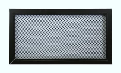 DEMLOU – Grille de Ventilation Aluminium Noir 40 x 20 cm Rectangulaire.
