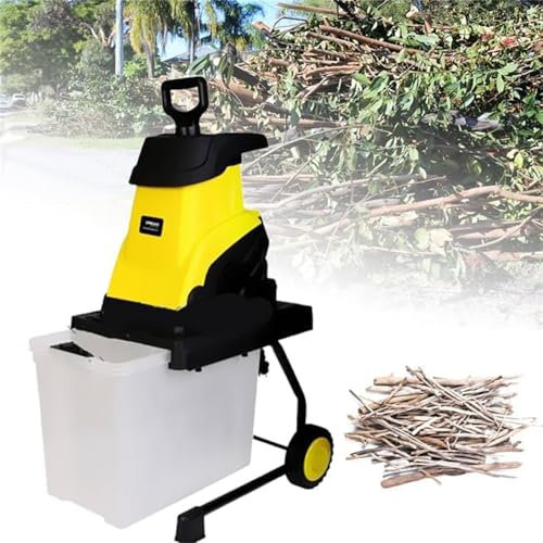 Electric Leaf Shredder,Branch Shredder,Garden Tree Wood Chipper,Multifunctional Branches Leaves Wood Crusher,Maximum Cutting Diameter: 45mm,with 45L Collection Box,20m