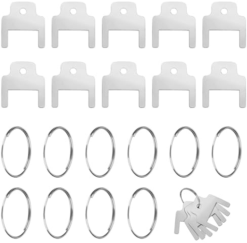 10St 770301 Schlüssel für Papierhandtuchspender, Edelstahl Schlüssel für Toilettenpapierspender mit 10 Schlüsselringen Schlüssel für Papierspender Kompatibel mit Kimberly Clark
