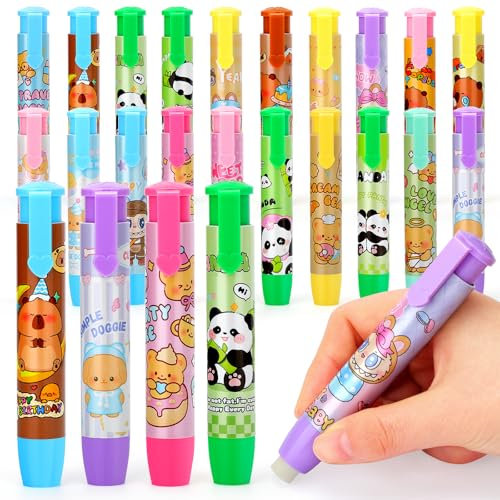 VICHOS Gadget Compleanno Bambina: 20PCS Gomma Penna Regalini Fine Festa, Gomme da Cancellare Bambini Sacchetti Regalini Fine Festa Compleanno