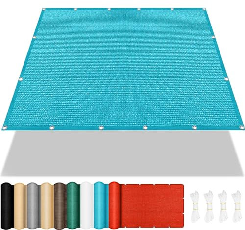 Tenda a Vela Traspirante Rettangolare 150 x 200 cm, Antivento, Traspirante,98% Anti UV, Tende da Sole Tenda Parasole Vela, Tenda da Sole per Esterni, per Giardino, Pergola, Blu Cielo