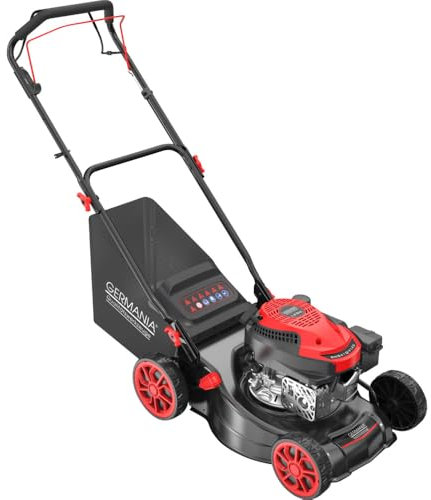 Germania Benzin-Rasenmäher BRM42 mit Antrieb - 42 cm Schnittbreite - Schnitthöhenverstellung 25-75 mm - 45L Fangkorb