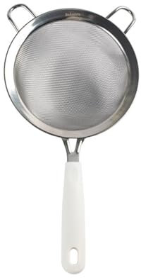 Coladores de malla fina de cocina, de acero inoxidable, coladores de alimentos, colador de metal de mano para harina de arroz y quinua
