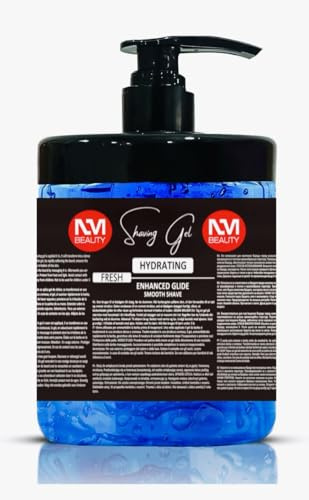 NM Beauty Fresh Hydrating Shaving Gel Enhanced Glide Smooth Shave Sapphire (Blue) For Barber and Salon Men 1000ml (1L) (One Piece, Sapphire (Blue))
