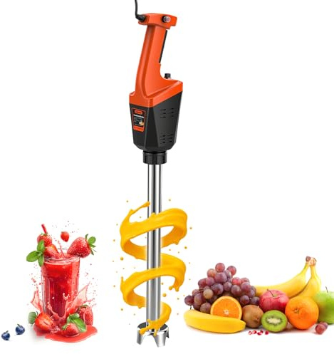 Huanyu Commercial Immersion Blender 750W Heavy Duty Stick Blender with 530mm Shaft Handheld Blender with Brushless Motor 3000-12000RPM Variable Speed