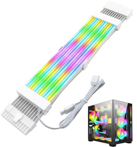 Cavi PC - Cavo di alimentazione interno, Estensione luminosa a colori | Filo per computer con Display per Modifica Componenti Configurazione Plate