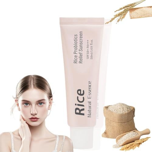 Rice Sunscreen Spf 50+,Relief Sun Rice + Pro/biotics Spf 50 + Sun Cream,Rice Sunscreen with Pro/biotics,Spf Face Moisturiser,Sun Protection,Facial Suns/creen,Facial Spf,Suitable for Face & Body