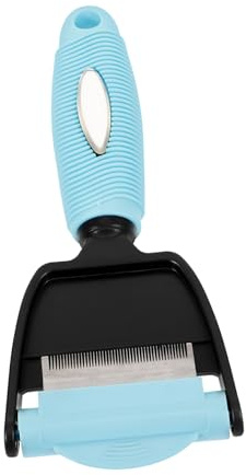 CLISPEED Peine para Mascotas Removedor de Pelo Perros Multiusos Doble Cabezal Material Abs Tamaño S Color Azul para Aseo Diario Mantenimiento Higiénico Mascotas Pequeñas