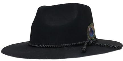 Seau en laine unisexe - Style vintage gentleman - Construction légère et confortable - Idéal pour les aventures en plein air et la laine d'aération tendance, Noir , L