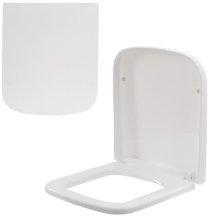 Anika Square Toilet Seat/Soft Close with Quick Release/White, 41.5 x 36 cm/Easy Top Fix Installation/Durable & Hygienic Bathroom Seat 92609