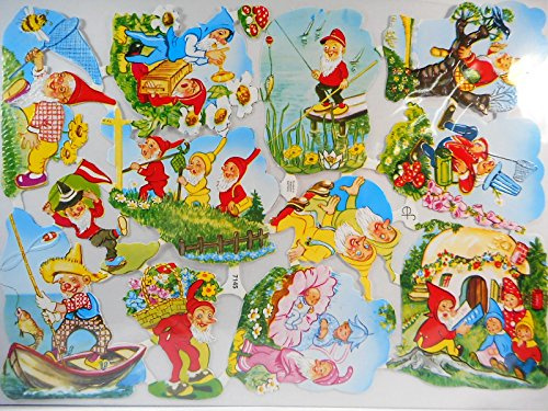 Glanzbilder Gartenzwerg Zwerg EF 7145 Oblate Posiebilder Scrapbook Deko GWI 362