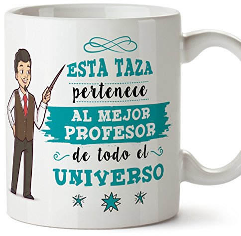 MUGFFINS Taza Profesor (Hombre)- El Mejor Profesor del Universo - Taza de Café/Desayuno - Regalos Originales para Profesores y Maestros - Cerámica 350 ml / 11oz