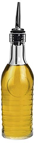 Bormioli Rocco Officina 1825 Olive Oil Vinegar Glass Bottle with Stainless Steel Pouring Spout 268 ml