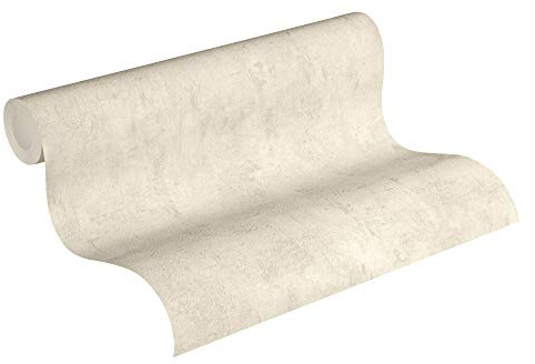 Livingwalls Putz-Vliestapete – Creme – Industrial-Look – 10,05 x 0,53 m | Urbane Putzoptik als Akzentwand – matte Strukturtapete, ansatzfrei & spurlos abziehbar – für Wohnzimmer & Schlafzimmer