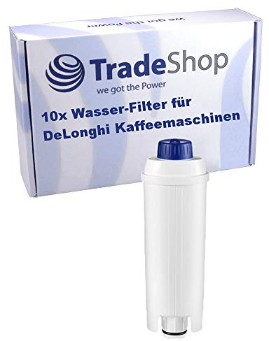 Trade-Shop - 10 filtros de agua para cafeteras automáticas DeLonghi Magnifica, PrimaDonna, Dinamica, Autentica, Cappuccino, Eletta, 10 unidades