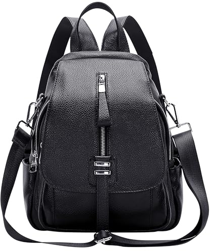 ALTOSY Sac à Dos Cuir Femme Véritable Souple Convertible Rabat Boucle